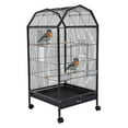 thumbnail image 6 of Miumaeov Black Iron Parakeet Bird Cage with Stand Metal Panorama Pet Bird Flight Cages with Wheels Feeding Cups and Standing Poles, 6 of 12