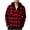 Red-1, variant on Mens Flannel Plaid Plush Fleece Lined Hooded Shirt Jacket Casual Long Sleeve Button Down Checkered Coat with Pockets