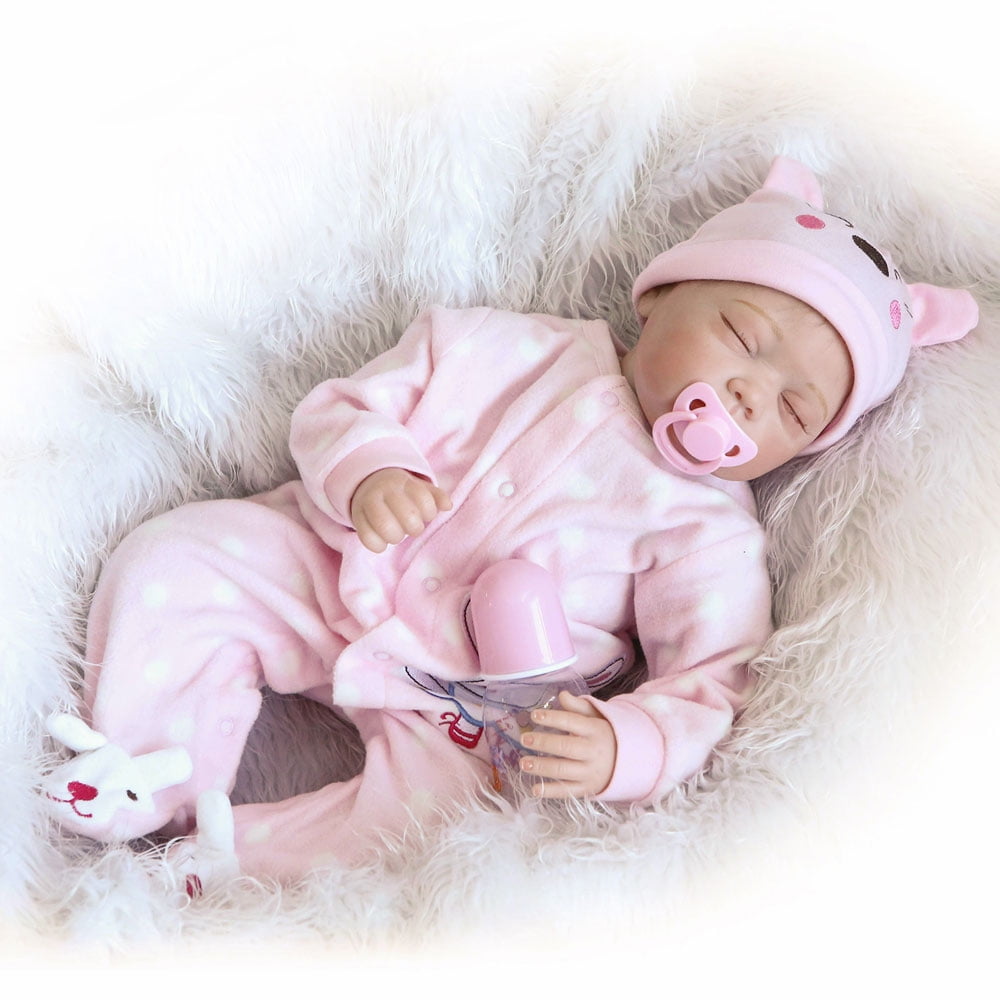 Nicery Reborn Baby Doll Soft Simulation Silicone Vinyl 22inch 55cm Magnetic Mout 