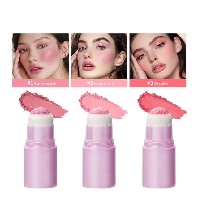 Clearance Sale! Gspmoly Blush Makeup, Sponge Head Powder Blusher Stick 1.8G Cream Blush
