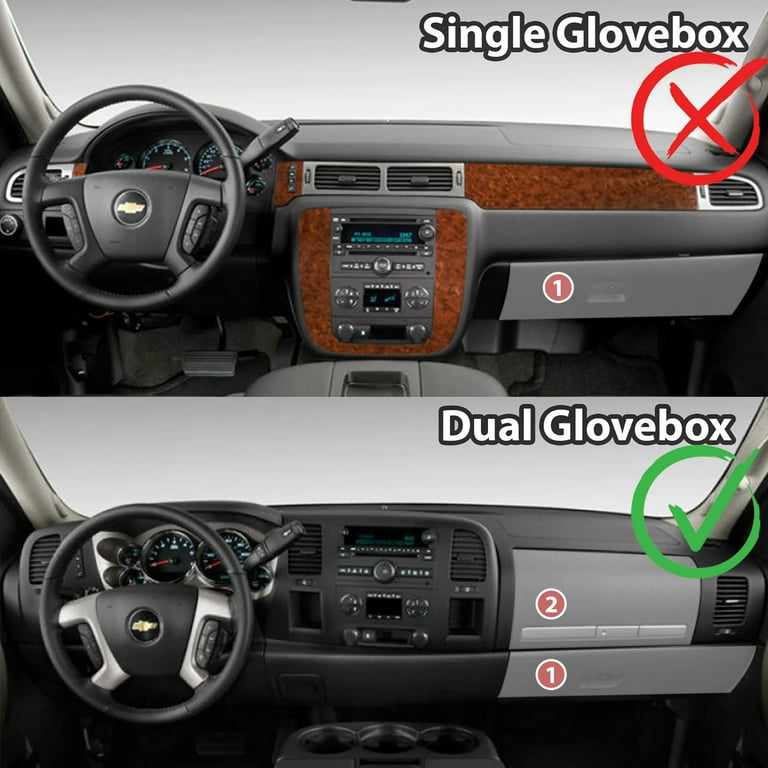 Dashboard Dash Cover Mat Carpet Compatible with 07-13 GMC Sierra(SL,SLE,or  Work Truck Only) with Two Glove Boxes and 07-13 Chevrolet Silverado(LS, LT