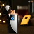 thumbnail image 3 of serony Briquet USB Voyage Randonnée Camping Banquet Portable Commande Tactile Sans Flamme Fils Chauffants Double Face Briquets Alliage de Zinc, 3 of 7
