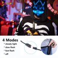 thumbnail image 4 of Spencer Halloween Scary Mask Led Costume Mask EL Wire Light Up The Purge Movie for Cosplay Party with 2AA Batteries "Dark Blue", 4 of 9