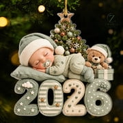 First Christmas Ornament Woodland Baby 2026 Keepsake