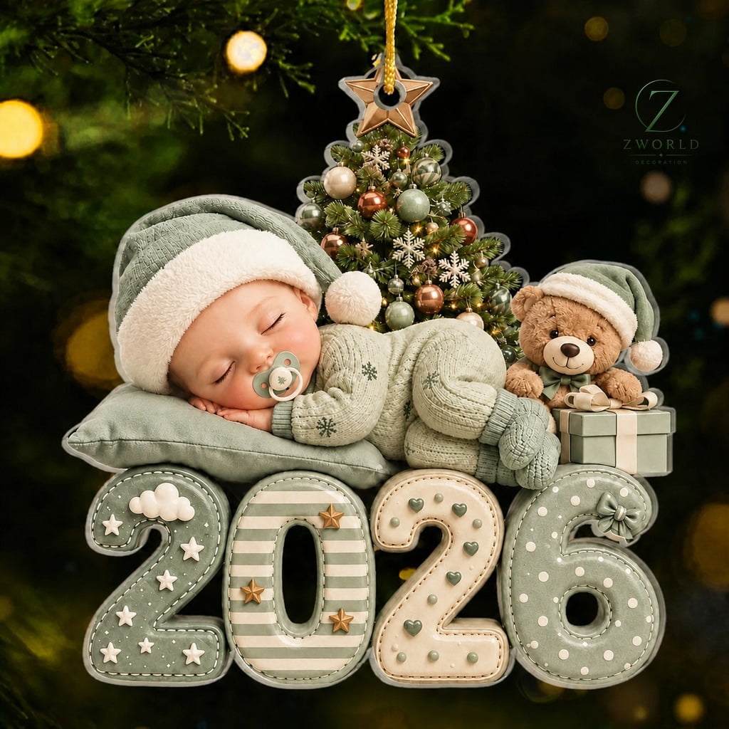 First Christmas Ornament Woodland Baby 2026 Keepsake