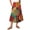 Red, variant on Delconic Women’s Patchwork Patterned Maxi Skirt with Elastic Waistband and Tiered Hem for Casual Everyday Wear Orange S