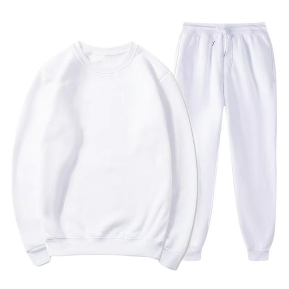 BLCHUNen 2 Piece Sweatsuits Sets for Men Long Sleeve Pullover Crew Neck Sweatshirts Loose Drawstring Workout Jogger Sports Tracksuits