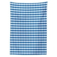 thumbnail image 3 of Ambesonne Checkered Tablecloth Rectangular Table Cover, Gingham Monochrome, 60"x90", White Blue, 3 of 4