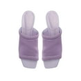 thumbnail image 4 of Schutz Sinara Smoky Grape Wide Strap Slip On Open Toe Stiletto Mid Heel Sandals (Smoky Grape, 9.5), 4 of 6
