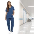 thumbnail image 5 of Conjuntos de uniforme médico para mujer Uniformes médicos de seis bolsillos (cuello en V con pantalón cargo), 5 of 5