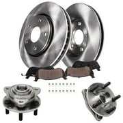 Detroit Axle Replacement for 1995-2000 Dodge Stratus Cirrus Breeze Front Brake Rotor Pad + Wheel Hub Bearing - 6pc Set