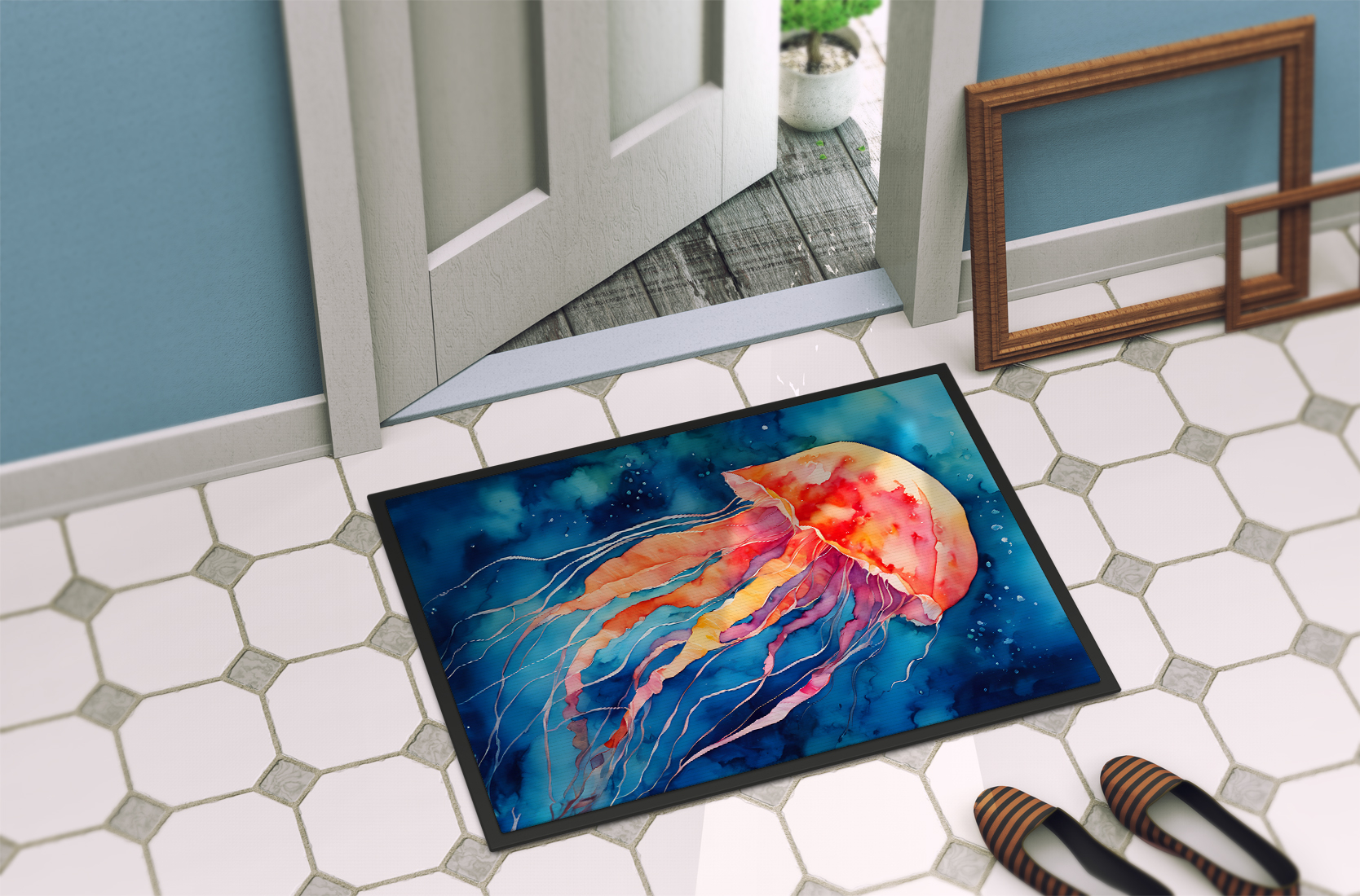 Carolines Treasures DAC2790MAT 0.15 x 18 x 27 in. Jellyfish Doormat
