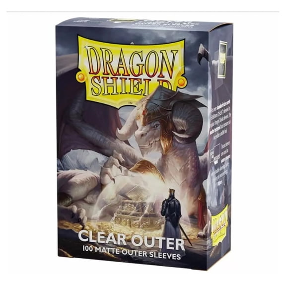 Dragon Shield, Standard size TCG card Outer sleeves, 100ct. Matte Sleeves - Clear