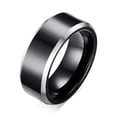 thumbnail image 1 of 8mm Men Black Tungsten Carbide Wedding Band Engagement Ring, 1 of 5