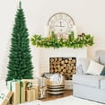 thumbnail image 4 of Gymax Arbre de Noël Artificiel en PVC 6 Pieds Décoration de Vacances Crayon Mince Support en Métal, 4 of 10
