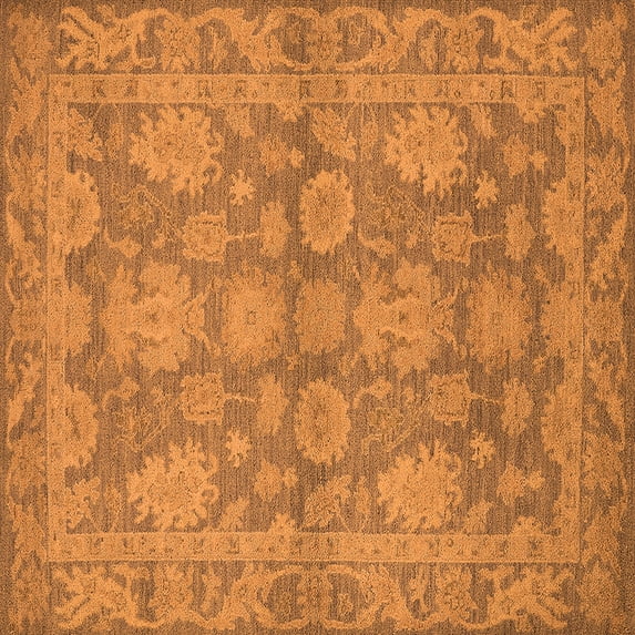 Ahgly Company Indoor Square Oriental Orange Industrial Area Rugs, 4' Square