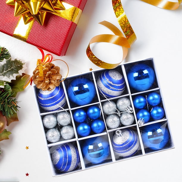 Adornos navideños, bolas colgantes navideñas de colores, adornos irrompibles para fiestas, suministros para árboles de Navidad, 40 luces decorativas.
