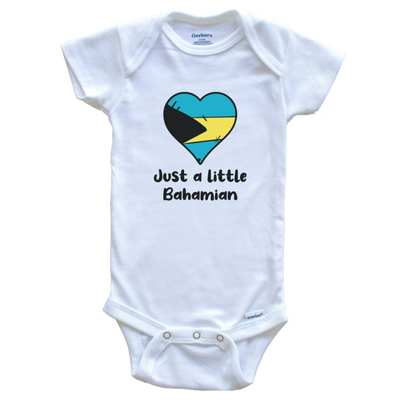 Just A Little Bahamian Bahamas Flag Heart Baby Bodysuit