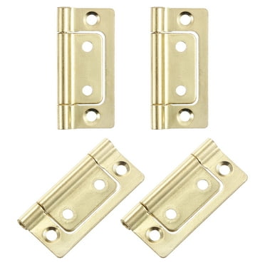 4Pcs 2x1 Inch Door Hinge Non-Mortise No Noise Plating, Gold