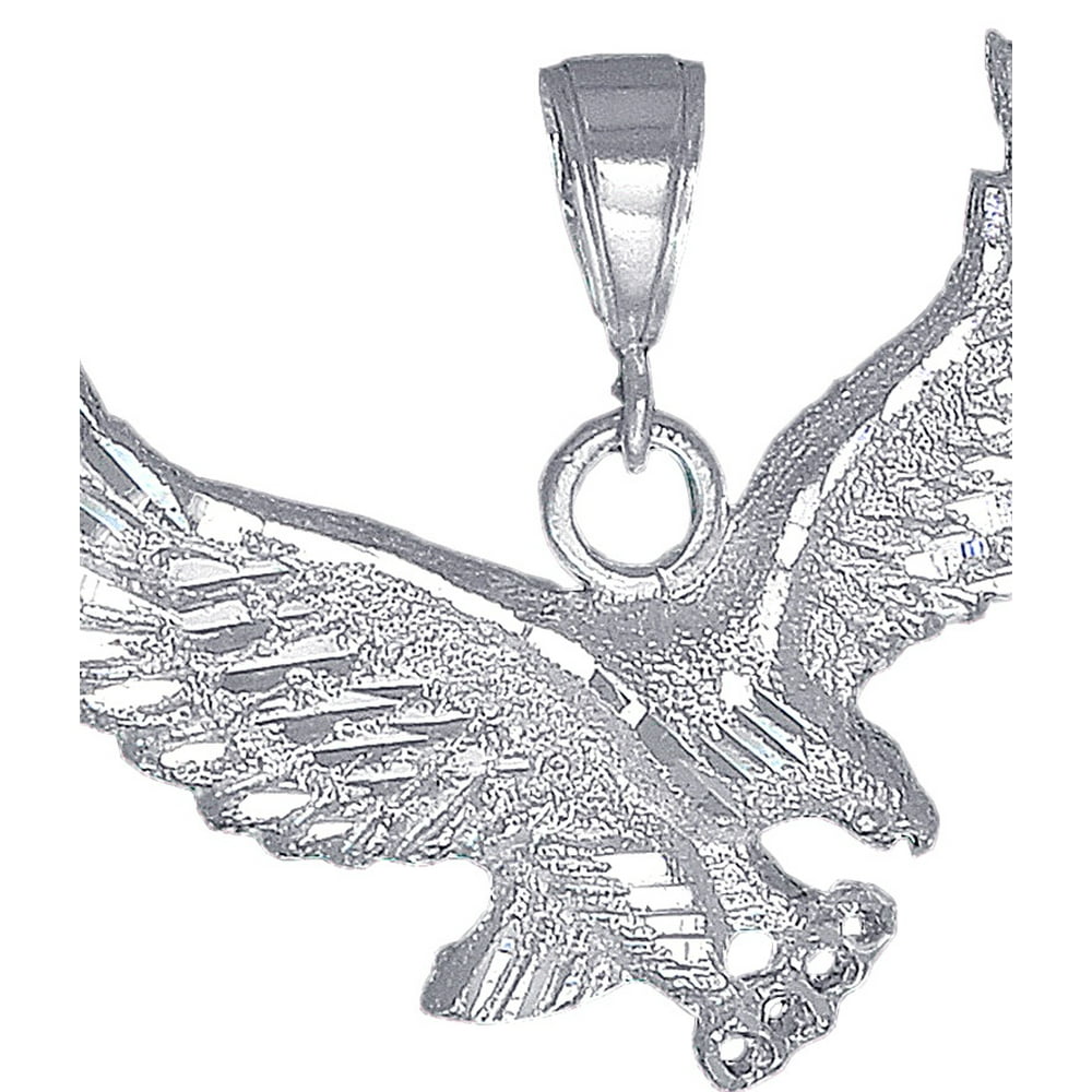 EJewelryPlus Sterling Silver Eagle Charm Pendant Necklace with