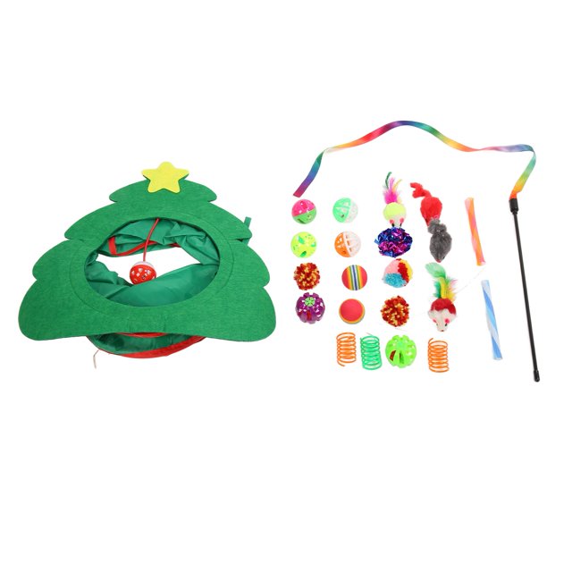 Juego de juguetes para gatos varita Teaser bola de colores brillantes túnel plegable juguetes interactivos para gatos para gatitos para Navidad ANGGREK Otros