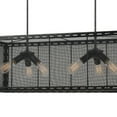 thumbnail image 3 of Metal Rectangular Open Frame Chandelier with Mesh Design, Black- Saltoro Sherpi, 3 of 4