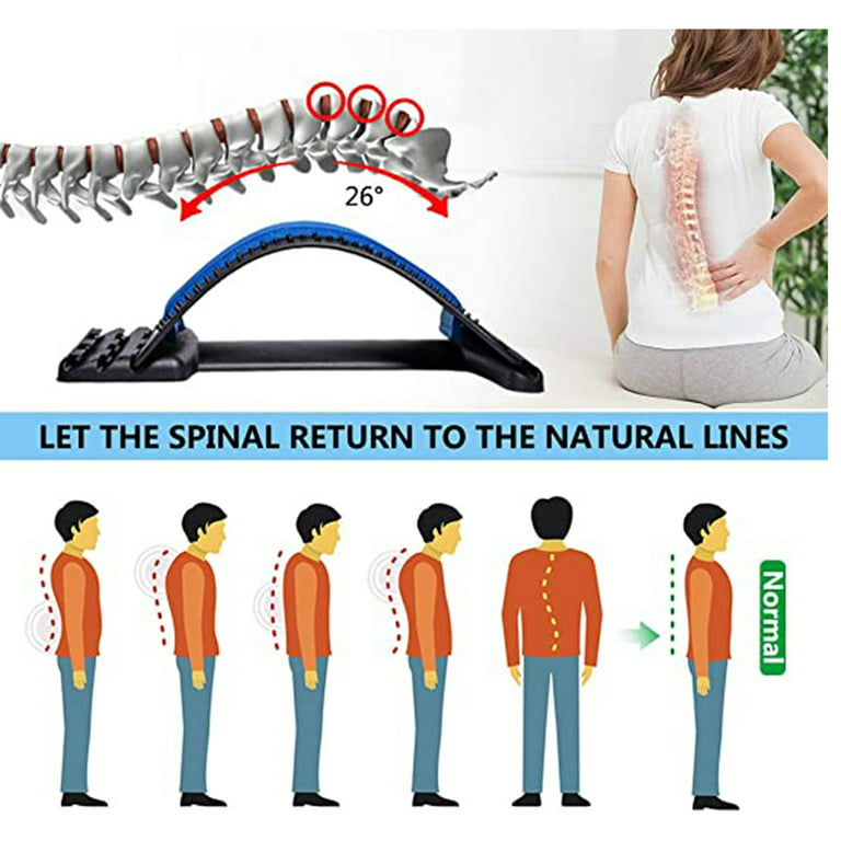 Lower Back Lumbar Pain Spine Stretcher Massager Posture Relief Cracker  Support