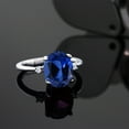 thumbnail image 4 of Gem Stone King 925 Sterling Silver Blue Simulated Sapphire and White Topaz Women's Ring (3.52 Cttw, Available 5,6,7,8,9), 4 of 4