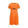 thumbnail image 4 of Rbaofujie Peignoirs pour Femmes Nuisette Courte Surdimensionnée pour Femmes Imprimée à Col Rond et Manches Courtes Robe Pyjama d'Halloween pour Femmes, 4 of 6