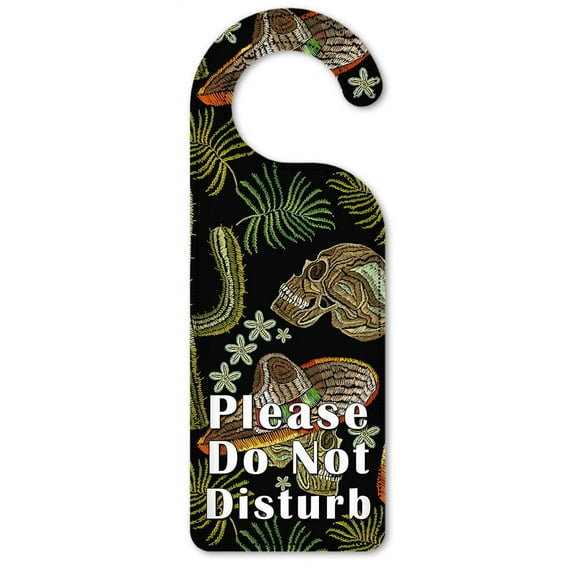 Do Not Disturb Door Knob Hanger Sign - Skulls & Cactus Toss II