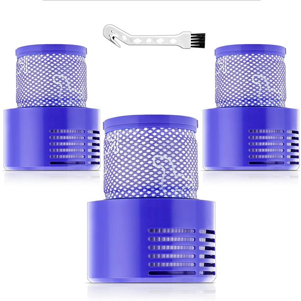 FlkwoH (3 piezas) filtros HEPA de repuesto para Dyson V10 Series V10 Cyclone, V10 Absolute, V10 Animal, V10 Total Clean, V10 Motorhead, SV12, reemplaza el número de pieza. 969082-01, 3 filtros lavables