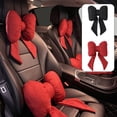 thumbnail image 3 of Linen Linen Bow Car Headrest Streamer Ribbon Bow Car Adults Pillow Kids R7L2, 3 of 8