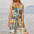 thumbnail image 2 of IROINNID Fit&Flare Dress For Women Strapless Sleeveless Summer Comfy Casual Loose Tank Dress Round Neckline Print Dress, 2 of 4