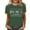 Green, variant on Women's Fashion Casual Round Neck Letter Printed Short Sleeve T Shirt Top