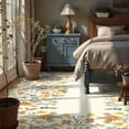 thumbnail image 6 of Washable Area Rug for Living Room, 8'x10' Floral Non-Slip indoor Rug, Soft Low Pile & Stain Resistant Boho Accent Carpet for Bedroom, Dining Room, Home office, 6 of 8
