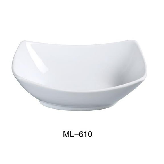 Yanco ML-610 42 oz Porcelain Rectangular Bowl, Super White - 7.5 x 10 in. - Pack of 12