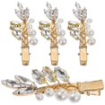 thumbnail image 1 of Golden Pearl Hair Clip Clamps for Women 4Pcs Wedding Hairpins, 1 of 5