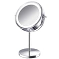 thumbnail image 1 of Espejo de maquillaje con aumento y luz LED, doble cara, 5 aumentos, rotación de 360 grados, tipo normal, 1 of 12
