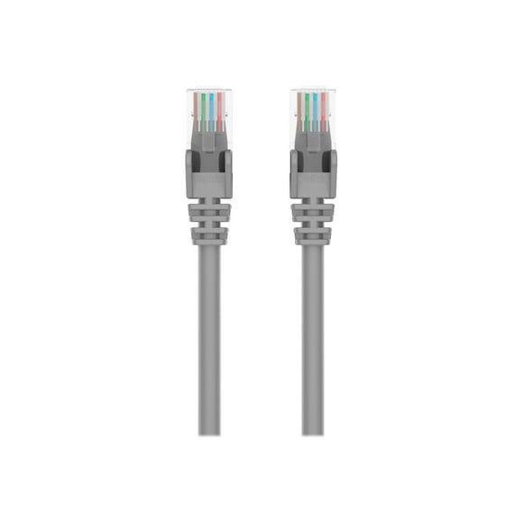 Belkin 50ft CAT6 Ethernet Patch Cable Snagless, RJ45, M/M, Gray - Patch cable - RJ-45 (M) to RJ-45 (M) - 50 ft - UTP - CAT 6 - molded, snagless, stranded - gray - for Omniview SMB 1x16, SMB 1x8; OmniView SMB CAT5 KVM Switch