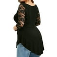 thumbnail image 4 of LilyLLL Plus Size Womens Casual Lace Mesh Tops 3/4 Sleeve T Shirt Blouse, 4 of 4