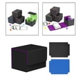 thumbnail image 4 of Caja de baraja de cartas, caja de naipes, tarjeta de recolección Premium, exhibición de juguetes, tarjetas con mangas Negro Púrpura, 4 of 8