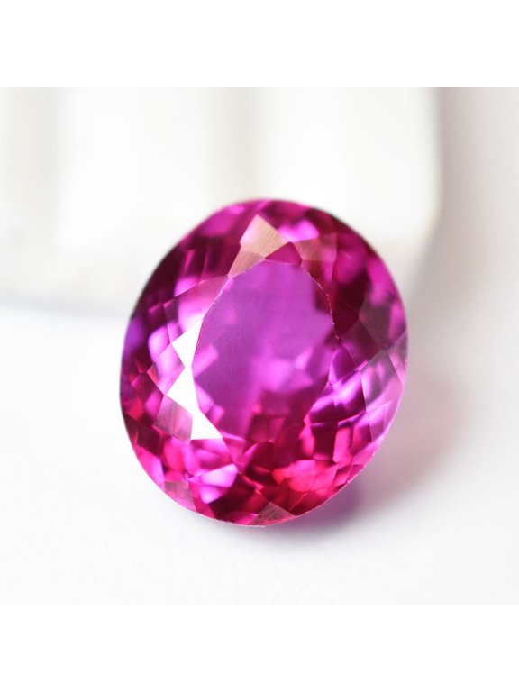 Gemsgrowth Natural Pink Ruby Loose Gemstone, 9.3 Carat, Oval Cut, Certified, for Jewelry Making, Pendant, Ring, Necklace, Engagement