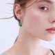 thumbnail image 2 of Pendientes de aro de oro de cristal para mujer, pendientes chapados en oro de 14 quilates Rojo Verde, 2 of 5