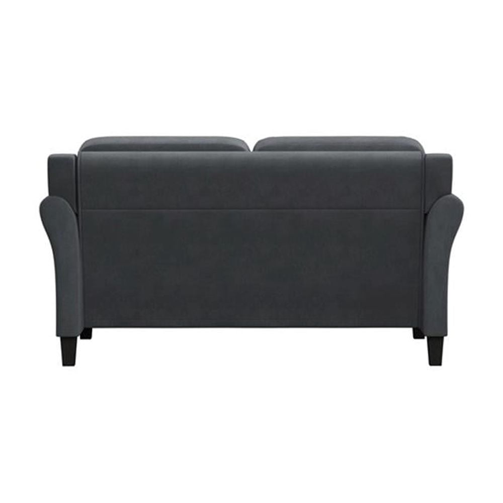 Hawthorne Collections Microfiber Dark Gray Loveseat Rectangular Premium Foam 56.3" Minimal Assembly