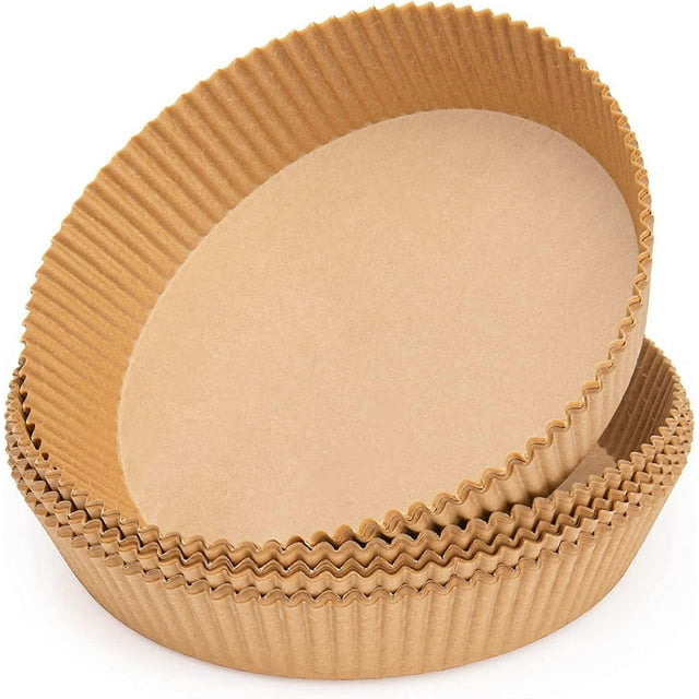 100pcs 7.9inch Air Fryer Disposable Paper Liner, Air Fryer Liners, Air Fryer Parchment Paper, Baking Paper for Air Fryer Oil-proof, Non-Stick Food Gra