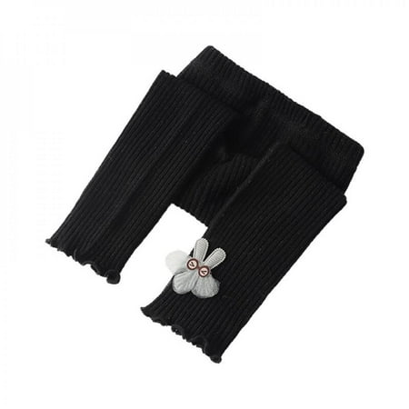 

Clearance Sale!Autumn Winter Kids Girls Knitted Leggings Clothing Children Flower Legging Baby Toddler Ankle Luster Stockings Black M