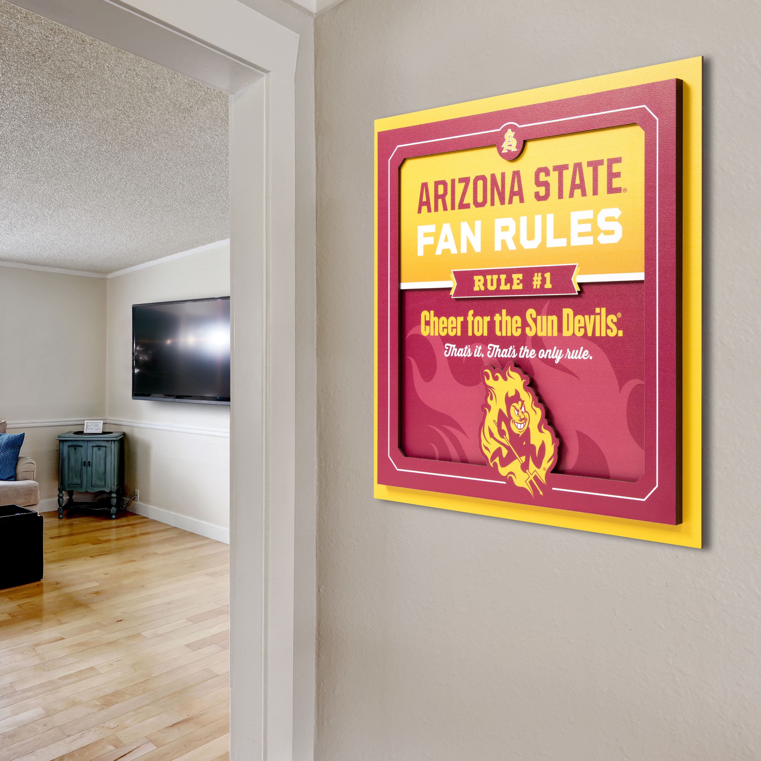 YouTheFan NCAA Arizona State Sun Devils Fan Rules 3D Wall Art