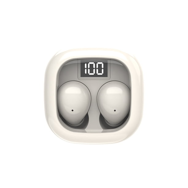 SK19 Audifonos Inalambricos Bluetooth 5.3,Audifonos Bluetooth(Reducción de ruido Batería con duración de hasta 6 Horas)para iPh-one,PC,iPad,Android(con cable de carga),Beige
