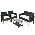 thumbnail image 5 of Patiojoy 4-Piece Patio Rattan Sofa Furniture Set Conversation Set with Tempered Glass Table White, 5 of 5