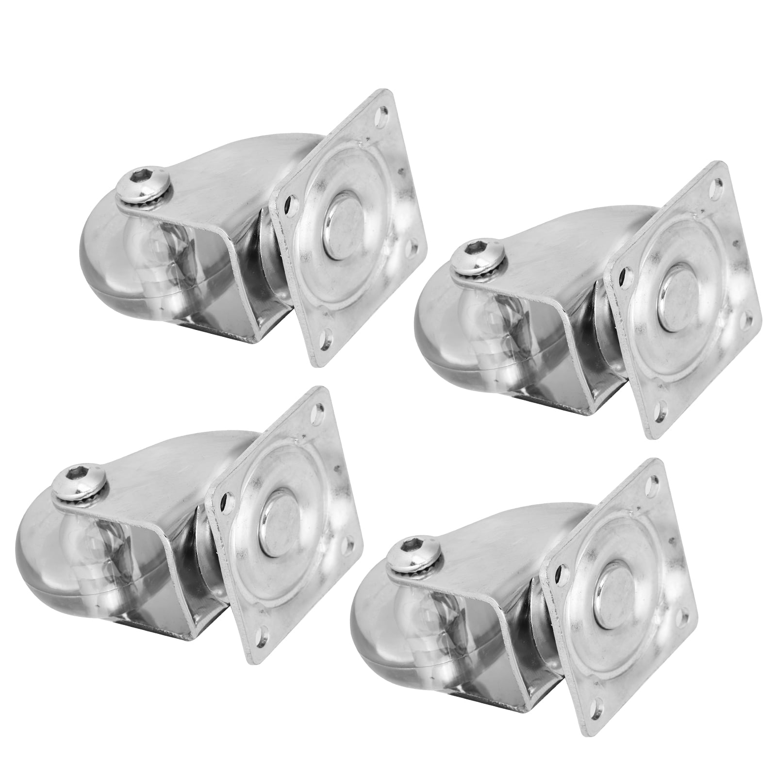 Small Caster Wheels For Furniture, Non-Marking Low Profile Casters, Heavy Duty Polyurethane Rubber Silent Casters, Smooth 360 Degrees Rotation, Set Of 4